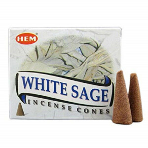 12 Dhoop cones with holder WHITE SAGE