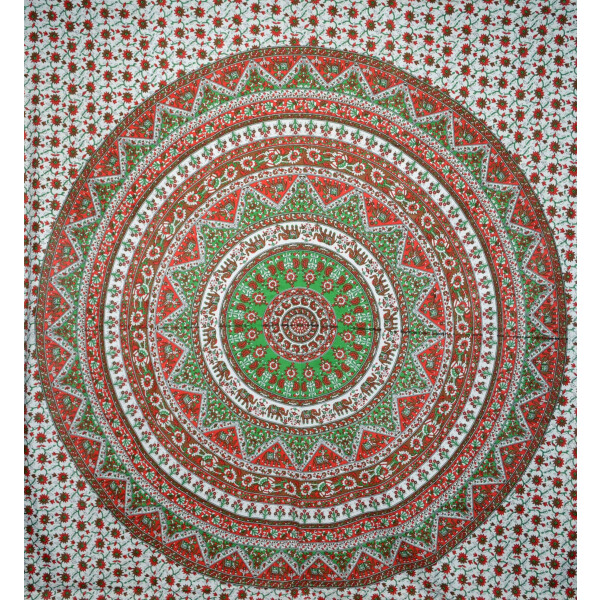 Indian cotton printed bed cover